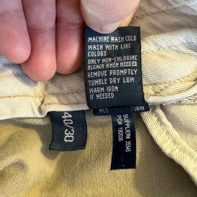 Polo Ralph Lauren Pants Mens 40x30 Khaki Classic Fit Casual Chino Flat Front - Thumbnail 17