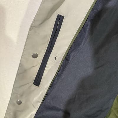 Banana Republic Jacket Mens Extra Large Gray Navy Blue Bomber Varsity Snap Front - Thumbnail 4