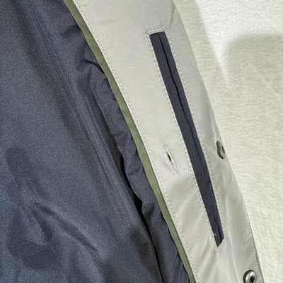 Banana Republic Jacket Mens Extra Large Gray Navy Blue Bomber Varsity Snap Front - Thumbnail 5