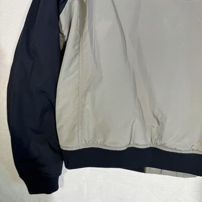 Banana Republic Jacket Mens Extra Large Gray Navy Blue Bomber Varsity Snap Front - Thumbnail 12