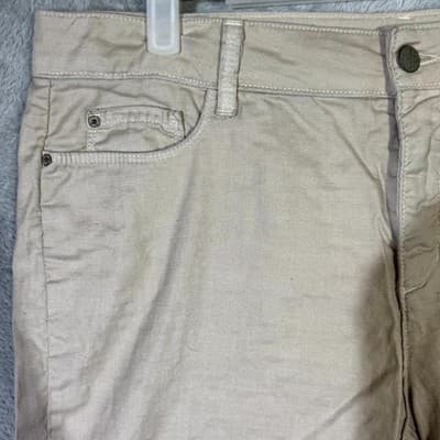 NYDJ Women Capris Beige Linen Blend Cropped Pants Size 10 Petite - Thumbnail 3