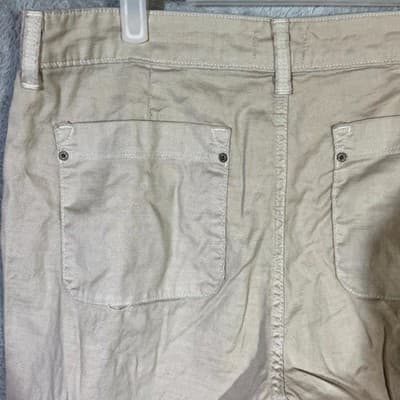 NYDJ Women Capris Beige Linen Blend Cropped Pants Size 10 Petite - Thumbnail 6