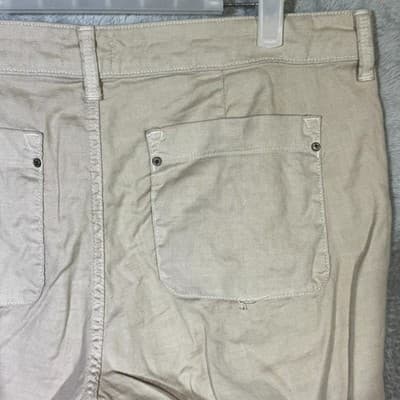 NYDJ Women Capris Beige Linen Blend Cropped Pants Size 10 Petite - Thumbnail 7