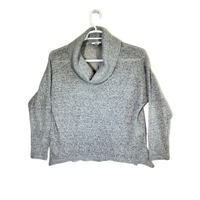 Bar III Women's Gray Textured Cowl Neck Sweater Size L - Image 1
