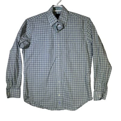 TailorByrd Collection Shirt Mens Medium Blue Green Plaid Button Down Long Sleeve - Image 1