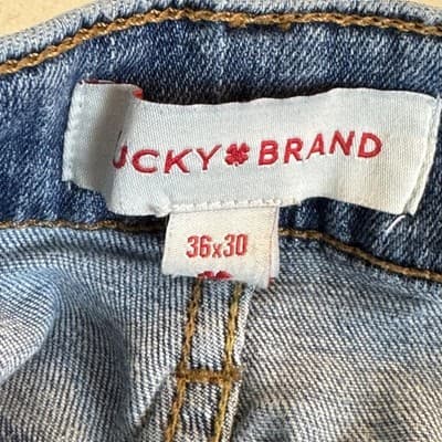 Lucky Brand Jeans Mens 36x30 Straight Fit Denim Pants 223 Medium Wash 7MP10666 - Thumbnail 5