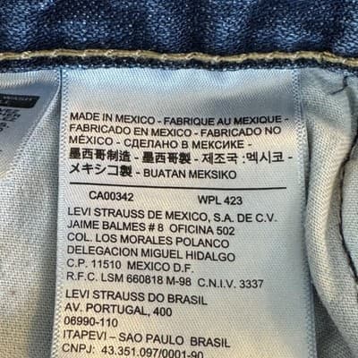 Levis 513 Jeans Mens 29x32 Blue Slim Straight Fit Denim Medium Wash Distressed - Thumbnail 6