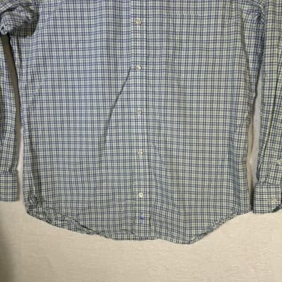 TailorByrd Collection Shirt Mens Medium Blue Green Plaid Button Down Long Sleeve - Thumbnail 3