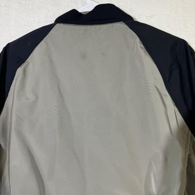 Banana Republic Jacket Mens Extra Large Gray Navy Blue Bomber Varsity Snap Front - Thumbnail 14