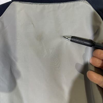 Banana Republic Jacket Mens Extra Large Gray Navy Blue Bomber Varsity Snap Front - Thumbnail 15