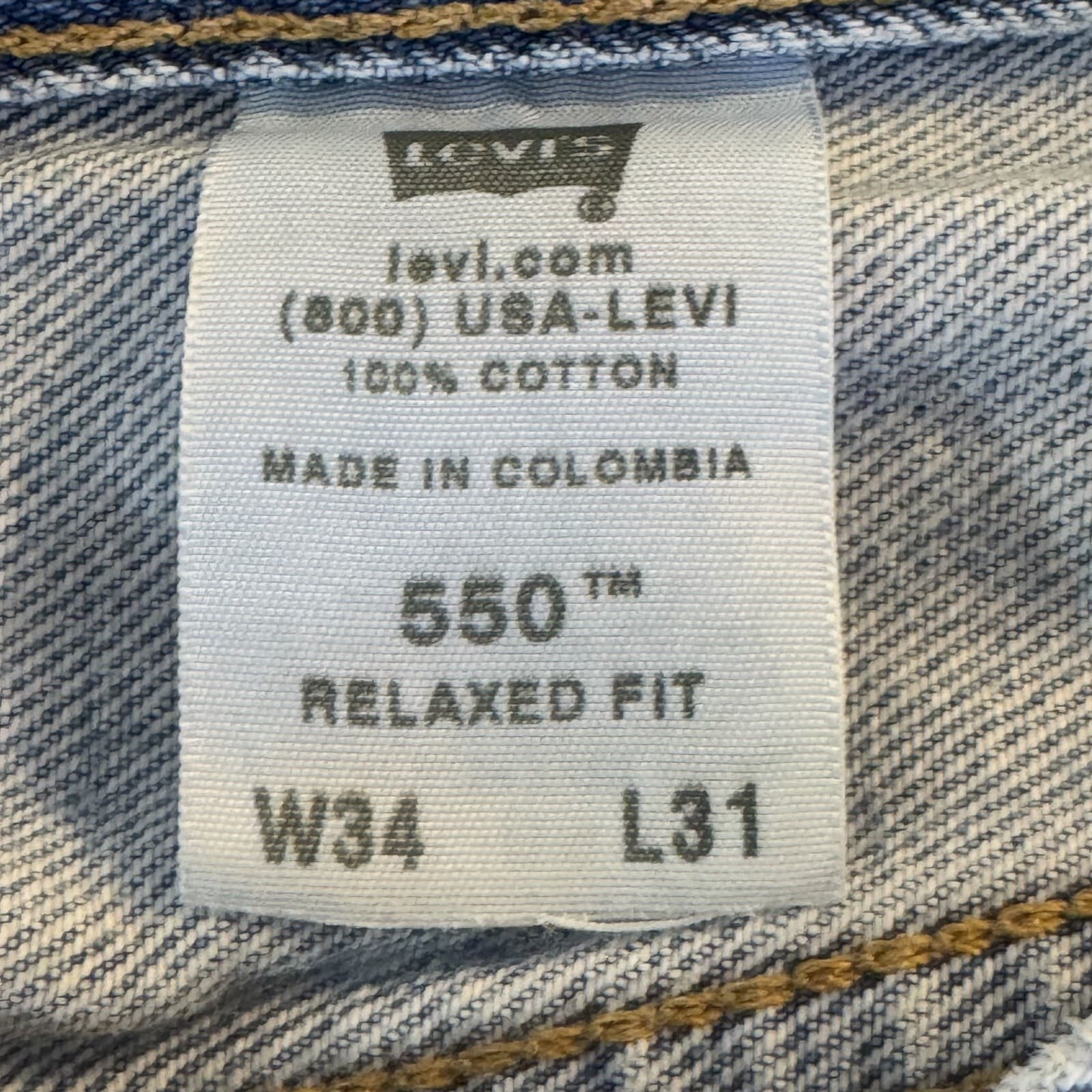 Vintage Levi’s 550 Men’s Jeans 34x31 Blue Denim Relaxed Fit Straight Leg - Thumbnail 13