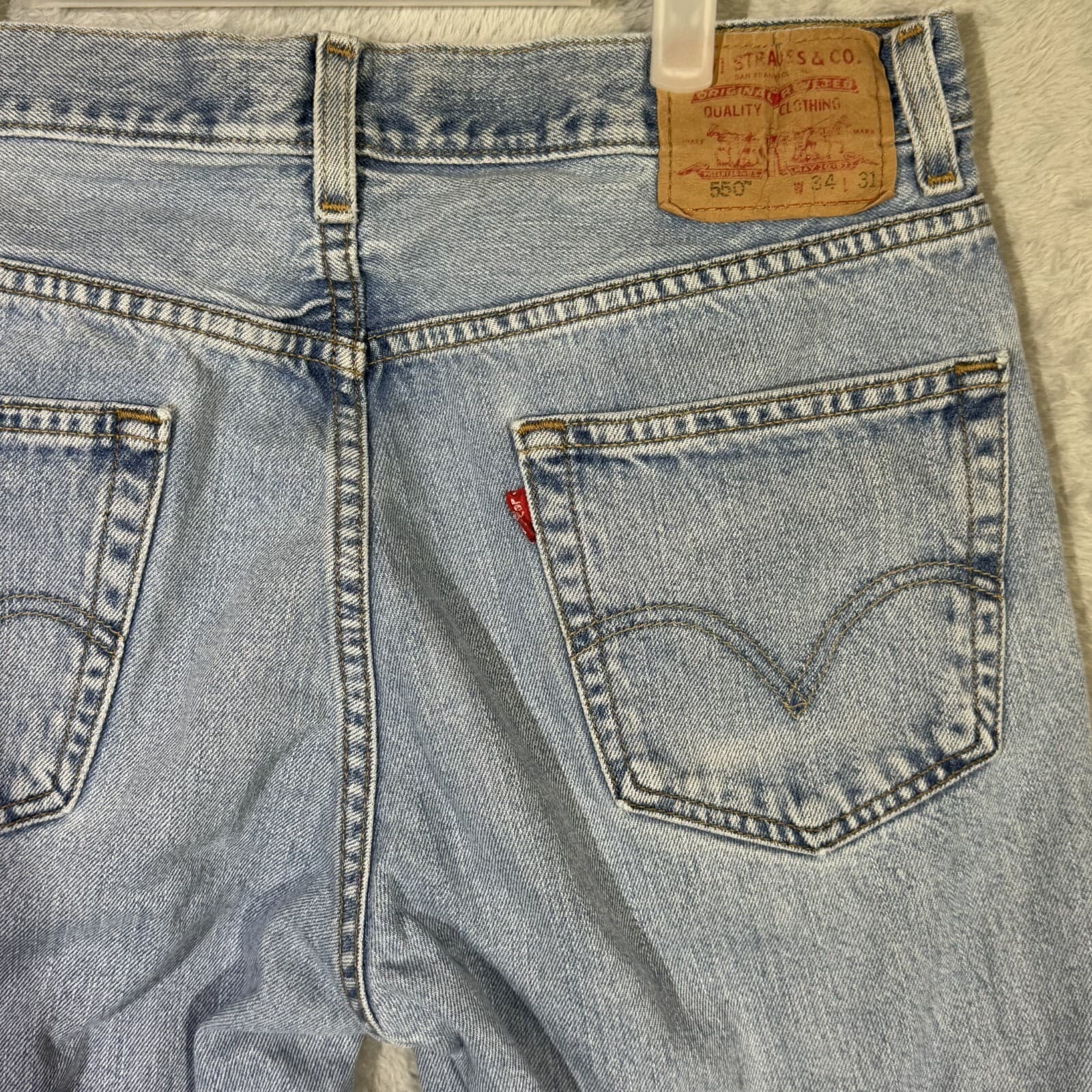 Vintage Levi’s 550 Men’s Jeans 34x31 Blue Denim Relaxed Fit Straight Leg - Thumbnail 7