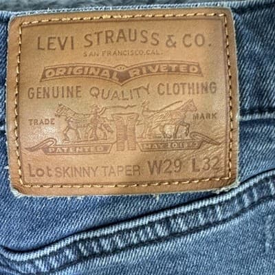 Levis Premium 502 Jeans Men's 29x32 Blue Skinny Taper Stretch Denim Good - Thumbnail 4