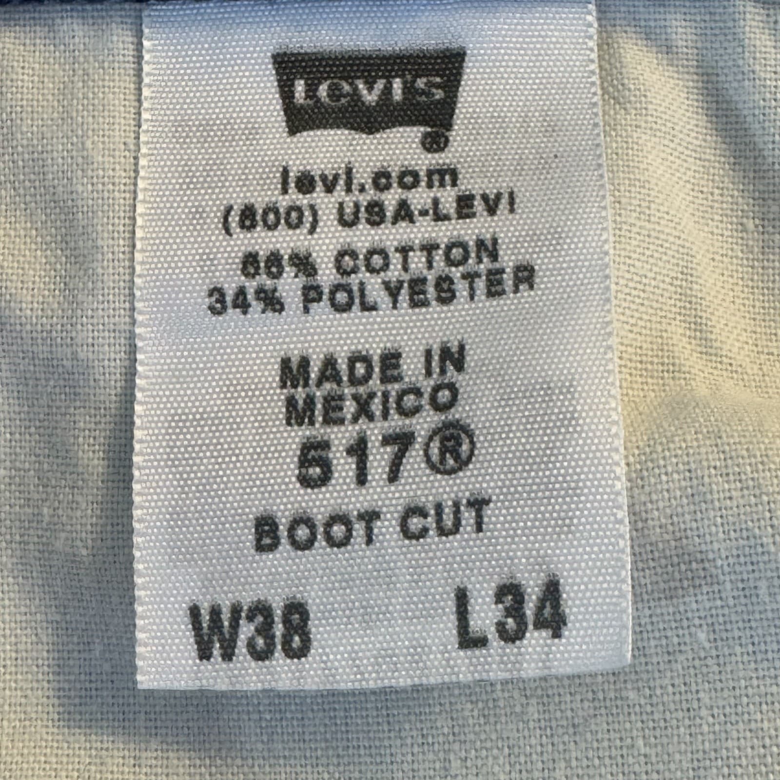 Levi’s 517 Men’s Jeans 38x34 Blue Denim Dark Wash Mid-Rise Bootcut - Thumbnail 11