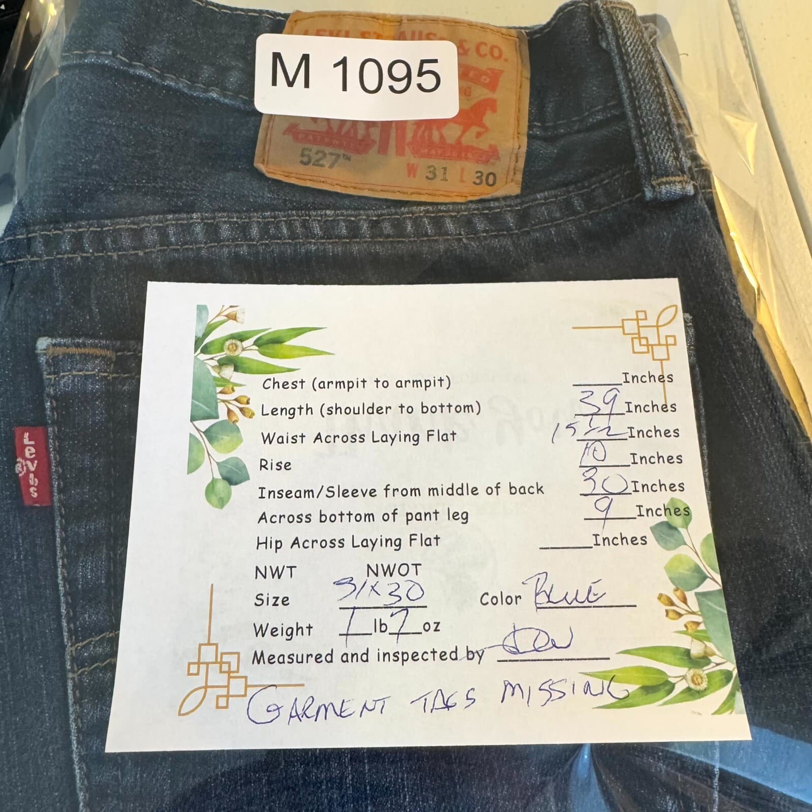 Levi’s 527 Men’s Jeans 31x27 Blue Denim Mid-Rise Straight Leg Classic - Thumbnail 12