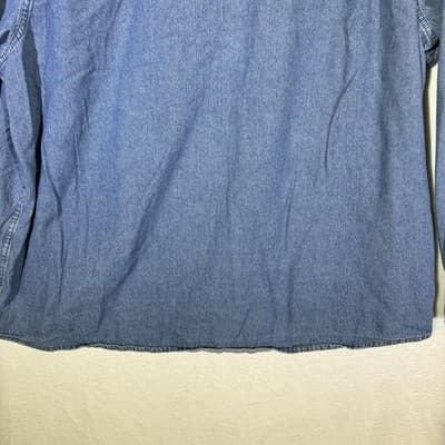 Wrangler Shirt Mens 3XL Blue Denim Long Sleeve Button Up Casual Western Workwear - Thumbnail 9
