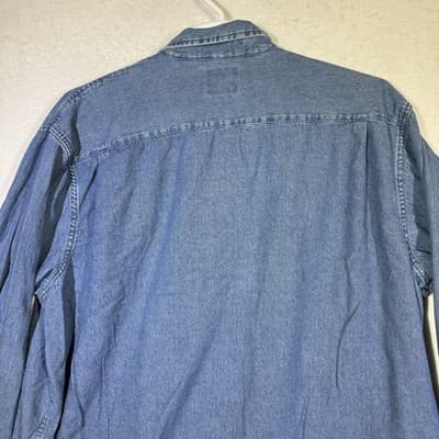 Wrangler Shirt Mens 3XL Blue Denim Long Sleeve Button Up Casual Western Workwear - Thumbnail 11