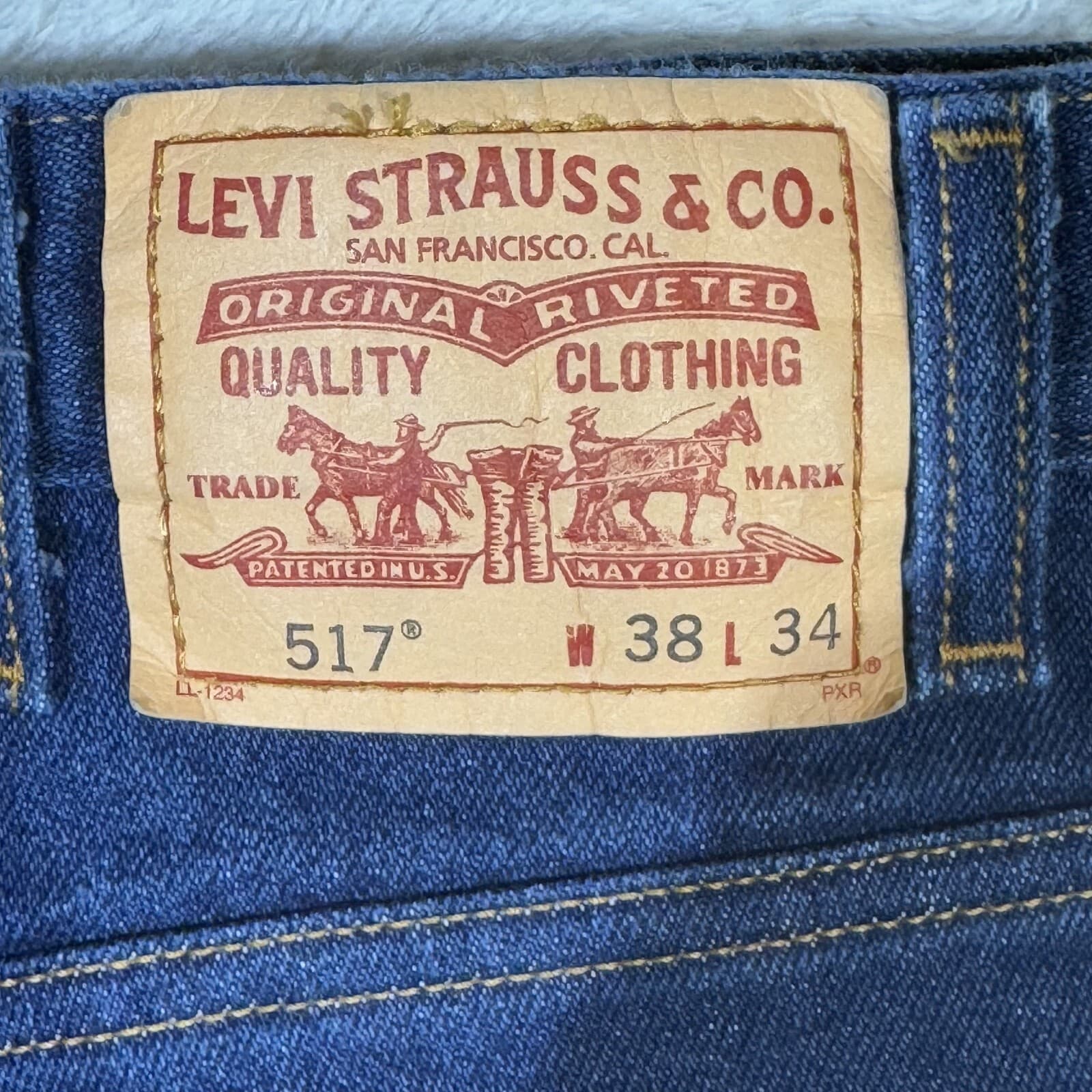 Levi’s 517 Men’s Jeans 38x34 Blue Denim Dark Wash Mid-Rise Bootcut - Thumbnail 10