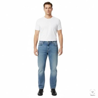 Levis 541 Jeans Mens 44x30 Blue Light Wash Tapered Athletic Denim Zip Fly - Thumbnail 4