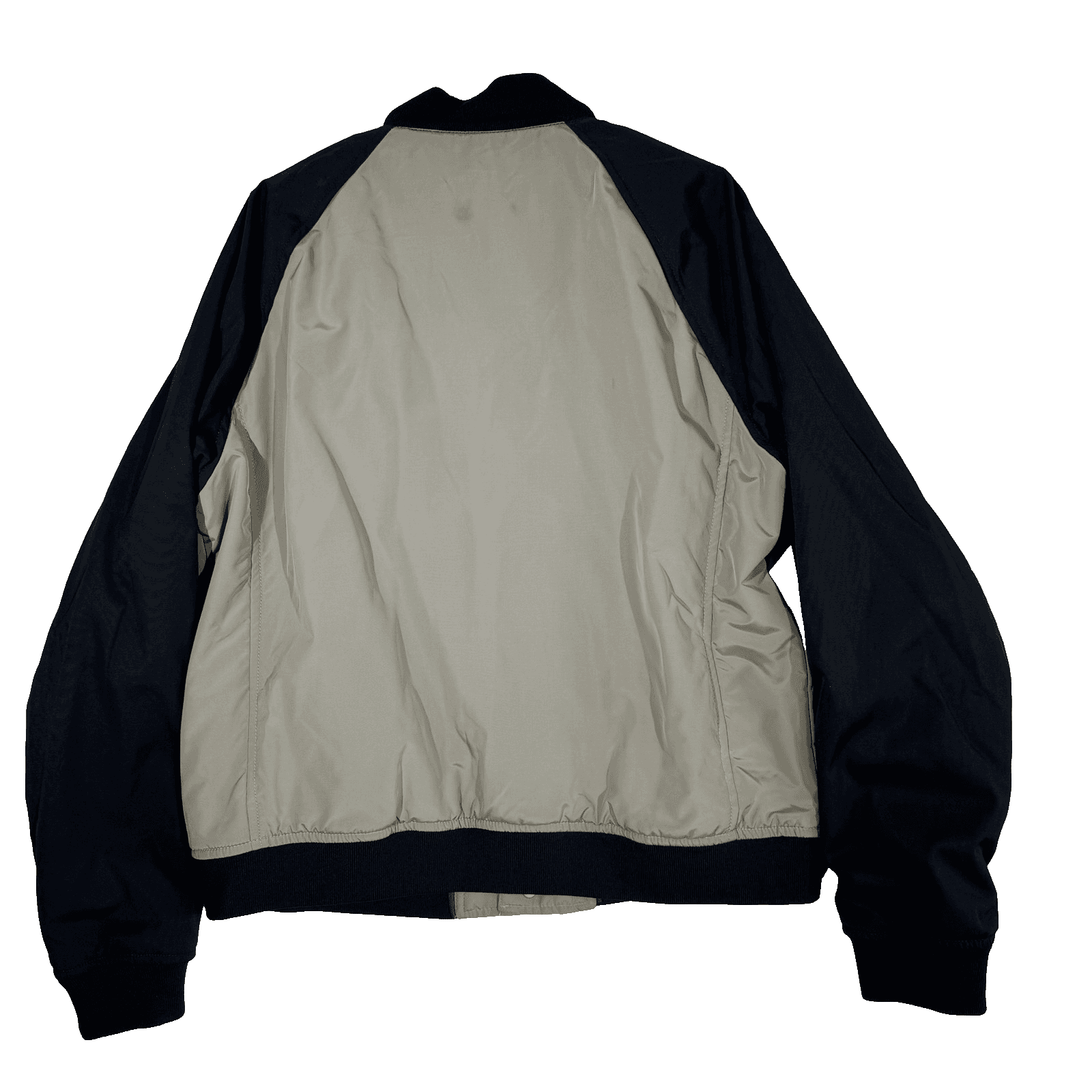 Banana Republic Jacket Mens Extra Large Gray Navy Blue Bomber Varsity Snap Front - Thumbnail 3