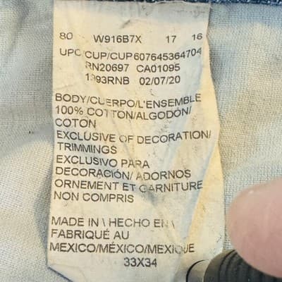 Dickies Jeans Mens 33x34 Blue Medium Wash Straight Relaxed Denim Zip Fly - Thumbnail 8