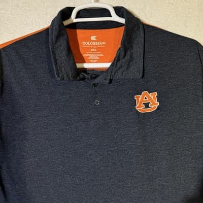 Auburn Tigers Shirt Mens XXL Navy Orange Polo NCAA College Football Colosseum - Thumbnail 5