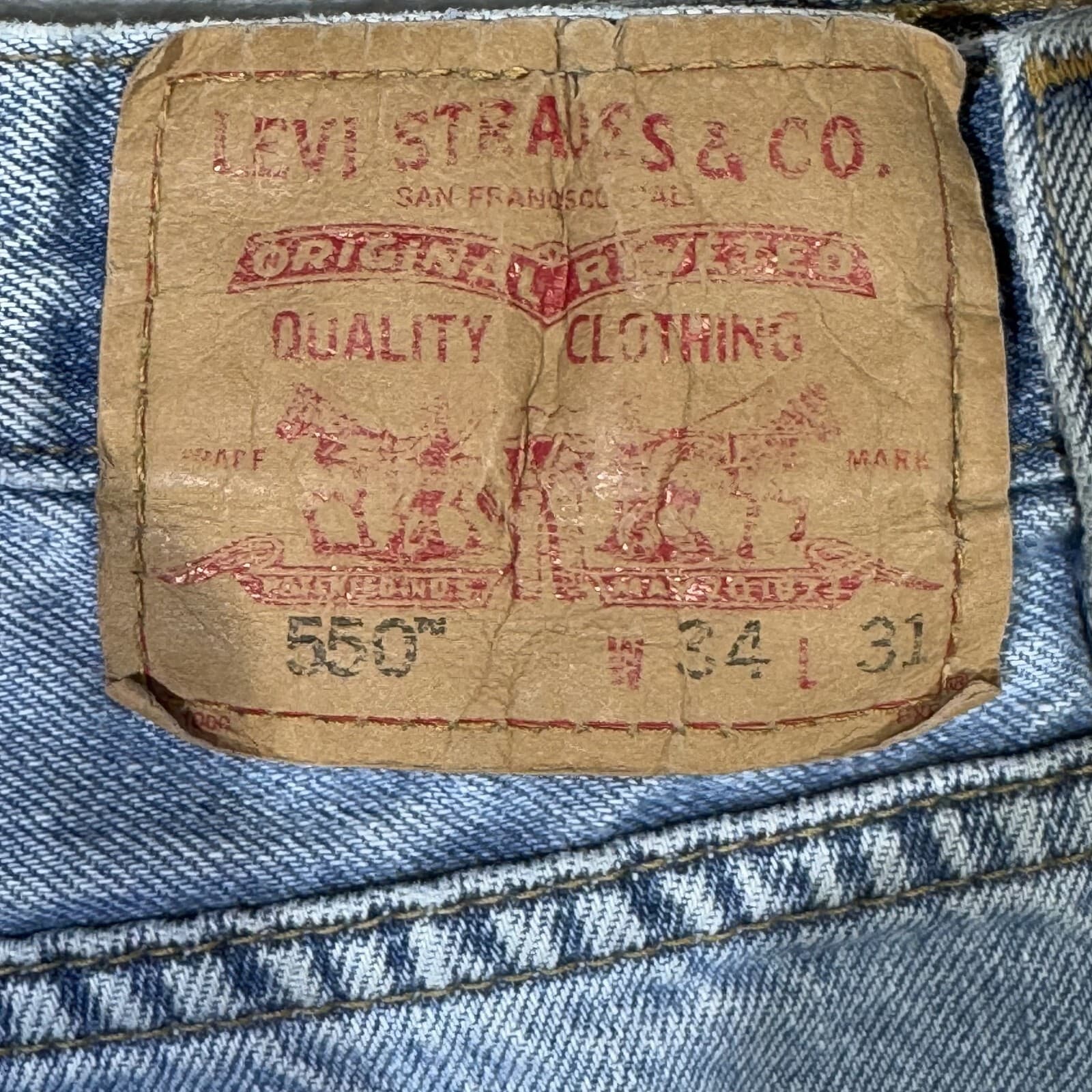 Vintage Levi’s 550 Men’s Jeans 34x31 Blue Denim Relaxed Fit Straight Leg - Thumbnail 10