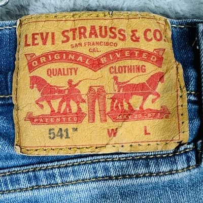 Levis 541 Jeans Mens 44x30 Blue Light Wash Tapered Athletic Denim Zip Fly - Thumbnail 7