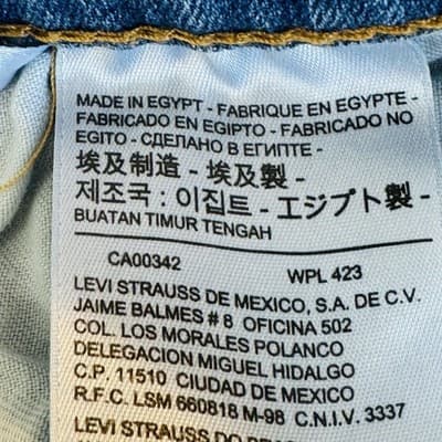 Levis 541 Jeans Mens 44x30 Blue Light Wash Tapered Athletic Denim Zip Fly - Thumbnail 8