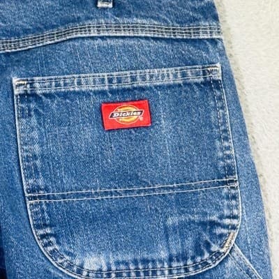 Dickies Jeans Mens 33x34 Blue Medium Wash Straight Relaxed Denim Zip Fly - Thumbnail 7
