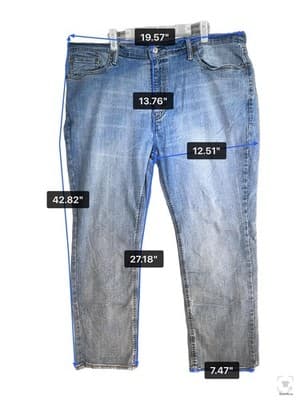 Levis 541 Jeans Mens 44x30 Blue Light Wash Tapered Athletic Denim Zip Fly - Thumbnail 12