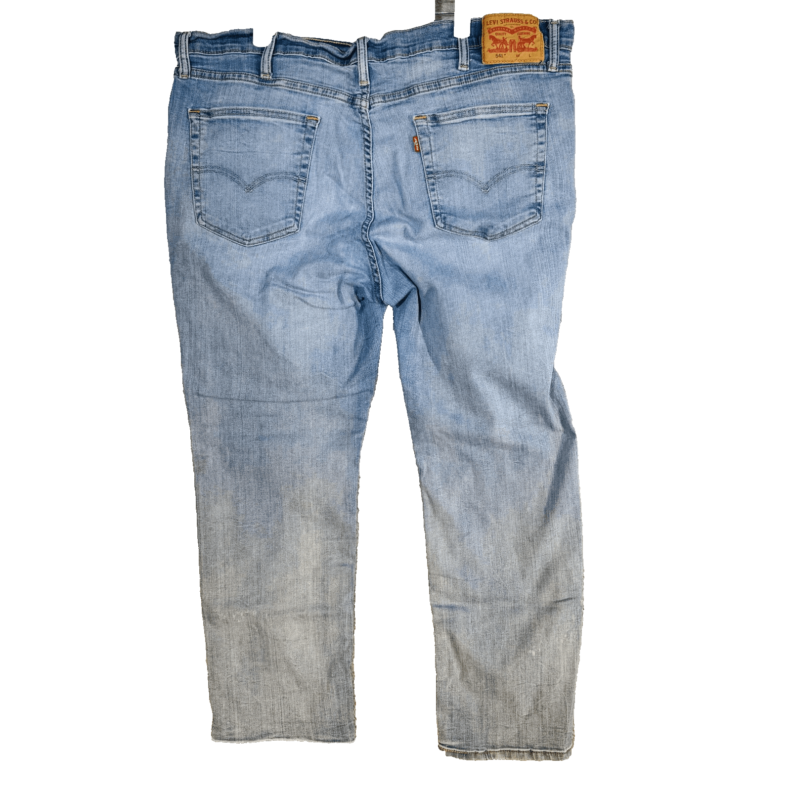 Levis 541 Jeans Mens 44x30 Blue Light Wash Tapered Athletic Denim Zip Fly - Thumbnail 6