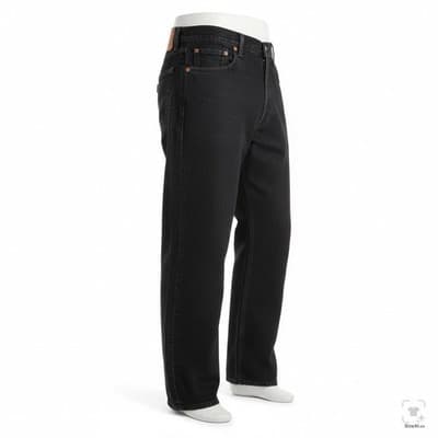 Levis 550 Jeans Mens 36x30 Black Dark Wash Relaxed Tapered Denim Zip Fly - Thumbnail 2