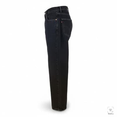 Levis 550 Jeans Mens 36x30 Black Dark Wash Relaxed Tapered Denim Zip Fly - Thumbnail 3