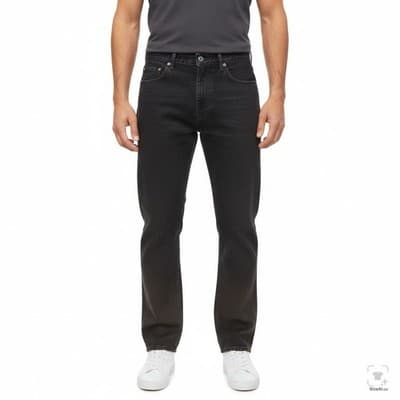 Levis 550 Jeans Mens 36x30 Black Dark Wash Relaxed Tapered Denim Zip Fly - Thumbnail 4