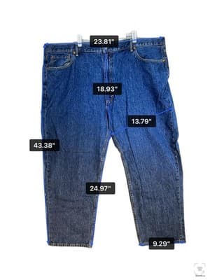 Levis 550 Jeans Mens 48x29 Blue Medium Wash Relaxed Tapered Denim Zip Fly - Thumbnail 11