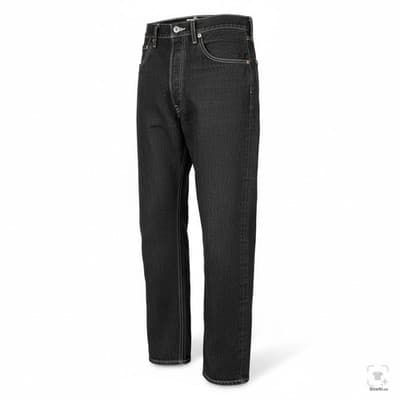Levis 501 Jeans Mens 33x32 Black Dark Wash Straight Denim Button Fly Regular Fit - Thumbnail 2