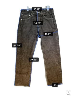 Levis 501 Jeans Mens 33x32 Black Dark Wash Straight Denim Button Fly Regular Fit - Thumbnail 12