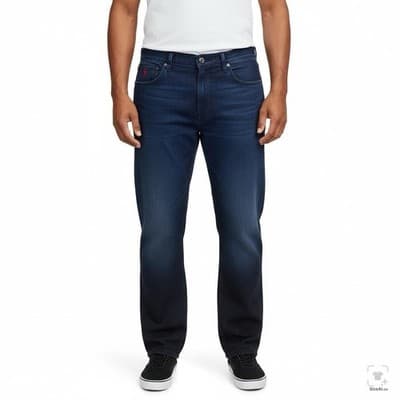 Polo Ralph Lauren Jeans Mens 40x25 Blue Dark Wash Straight Denim Zip Fly - Thumbnail 4