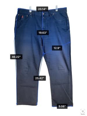 Polo Ralph Lauren Jeans Mens 40x25 Blue Dark Wash Straight Denim Zip Fly - Thumbnail 11