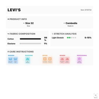 Levis 511 Jeans Mens 36x32 Green Slim Taper Stretch Denim Zip Fly Mid Rise - Thumbnail 14