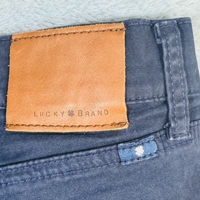 Lucky Brand 121 Heritage Slim Jeans Mens 32x28 Blue Dark Wash Tapered Zip Fly - Thumbnail 7