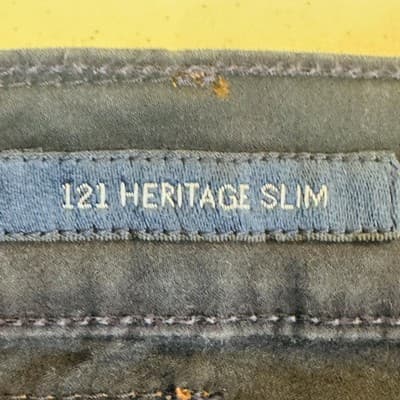 Lucky Brand 121 Heritage Slim Jeans Mens 32x28 Blue Dark Wash Tapered Zip Fly - Thumbnail 8