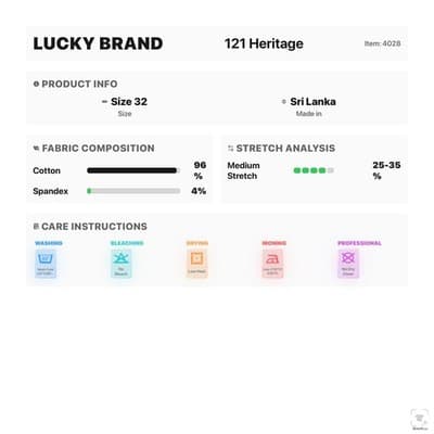 Lucky Brand 121 Heritage Slim Jeans Mens 32x28 Blue Dark Wash Tapered Zip Fly - Thumbnail 14