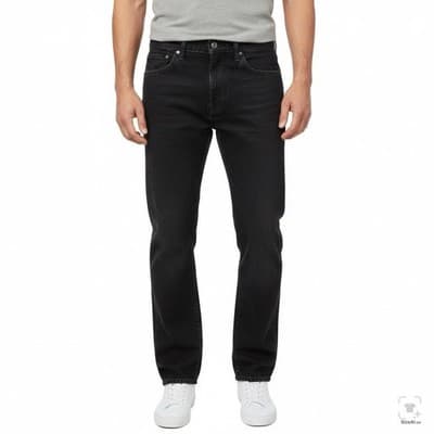 Levis 505 Jeans Mens 38x29 Black Dark Wash Straight Denim Zip Fly Regular Fit - Thumbnail 4