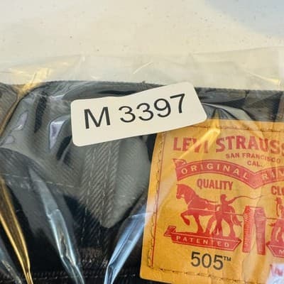 Levis 505 Jeans Mens 38x29 Black Dark Wash Straight Denim Zip Fly Regular Fit - Thumbnail 15