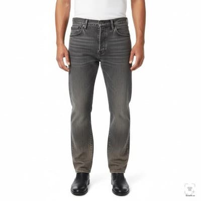 Levis 501 Jeans Mens 34x31 Gray Medium Wash Straight Denim Button Fly Regular - Thumbnail 4