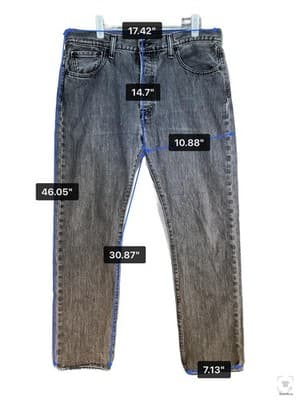 Levis 501 Jeans Mens 34x31 Gray Medium Wash Straight Denim Button Fly Regular - Thumbnail 13