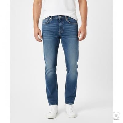 Levis 511 Jeans Mens 32x32 Blue Medium Wash Slim Tapered Stretch Denim Zip Fly - Thumbnail 4