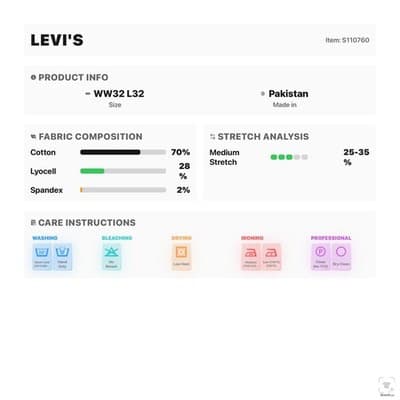 Levis 511 Jeans Mens 32x32 Blue Medium Wash Slim Tapered Stretch Denim Zip Fly - Thumbnail 14